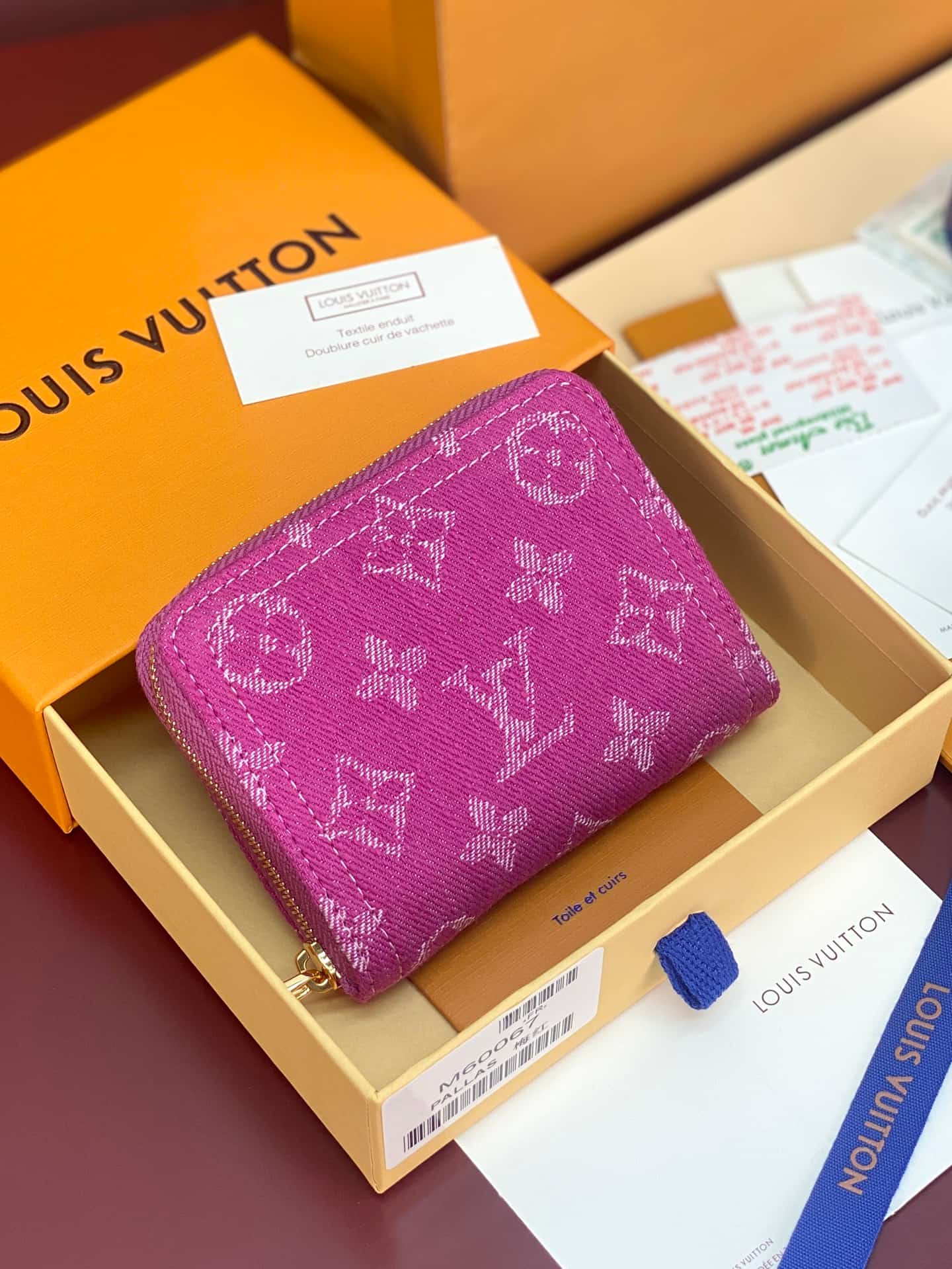 Louis Vuitton Lou Wallet Fuchsia Denim M60067 High