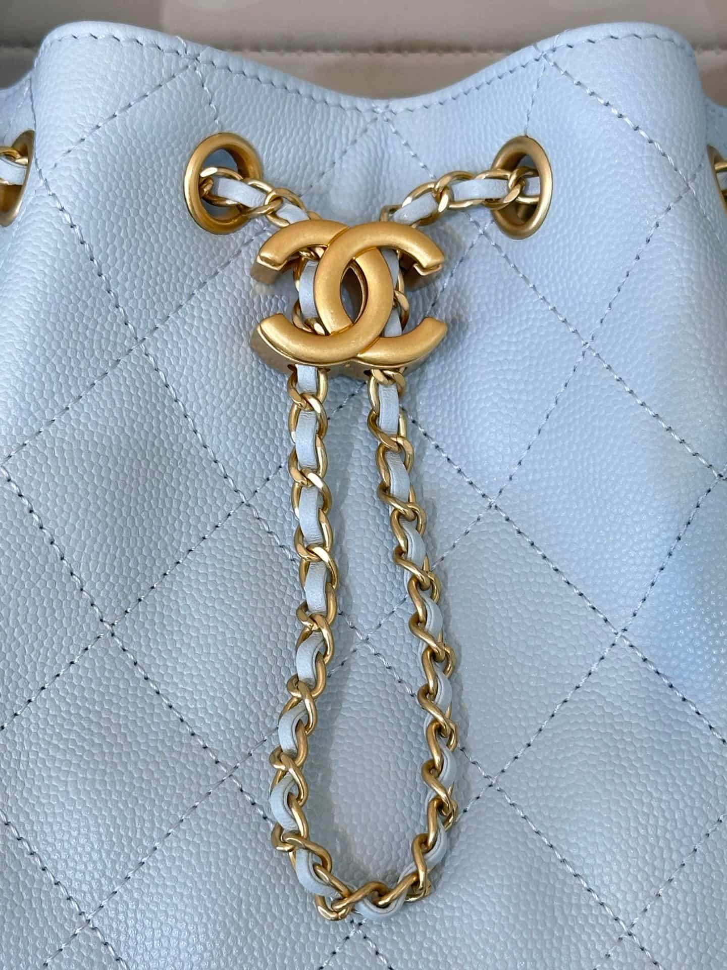Chanel 25 Small Hobo handbag AS5293 Grained Calfskin & Gold-tone Metal Blue TOP