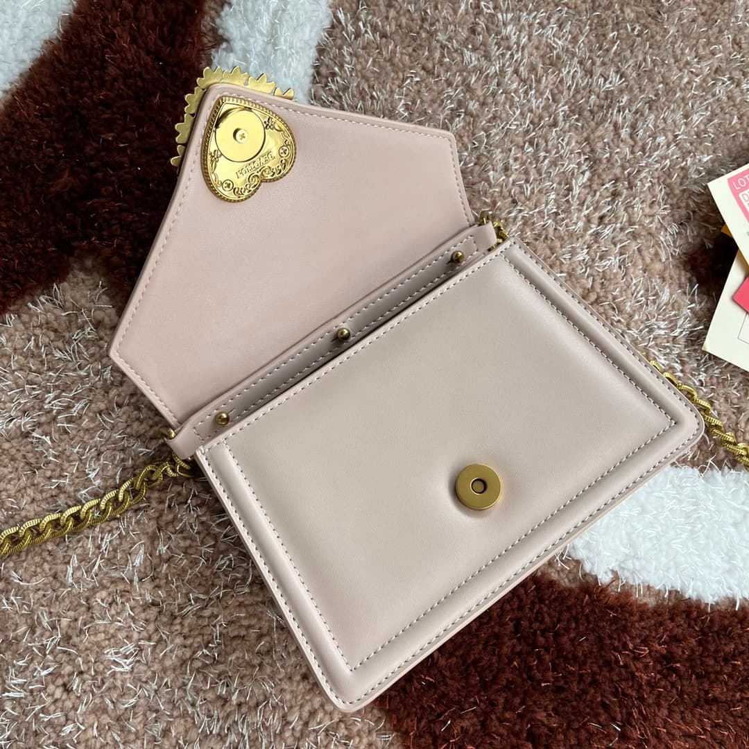 Dolce & Gabbana Small Devotion bag in smooth calfskin in Pale Pink High
