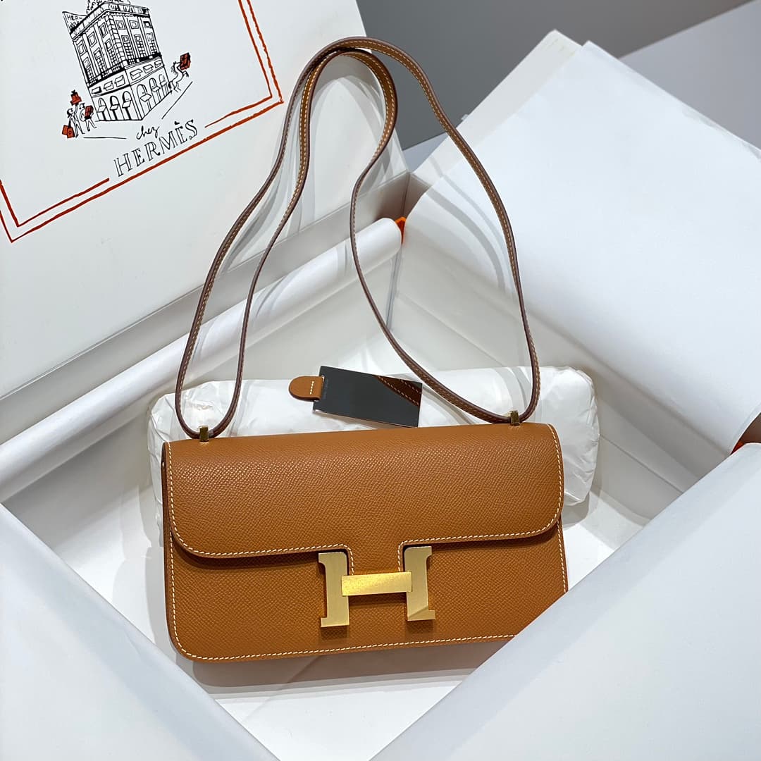 Hermès Constance Elan shoulder bag in Gold Epsom leather WAX High