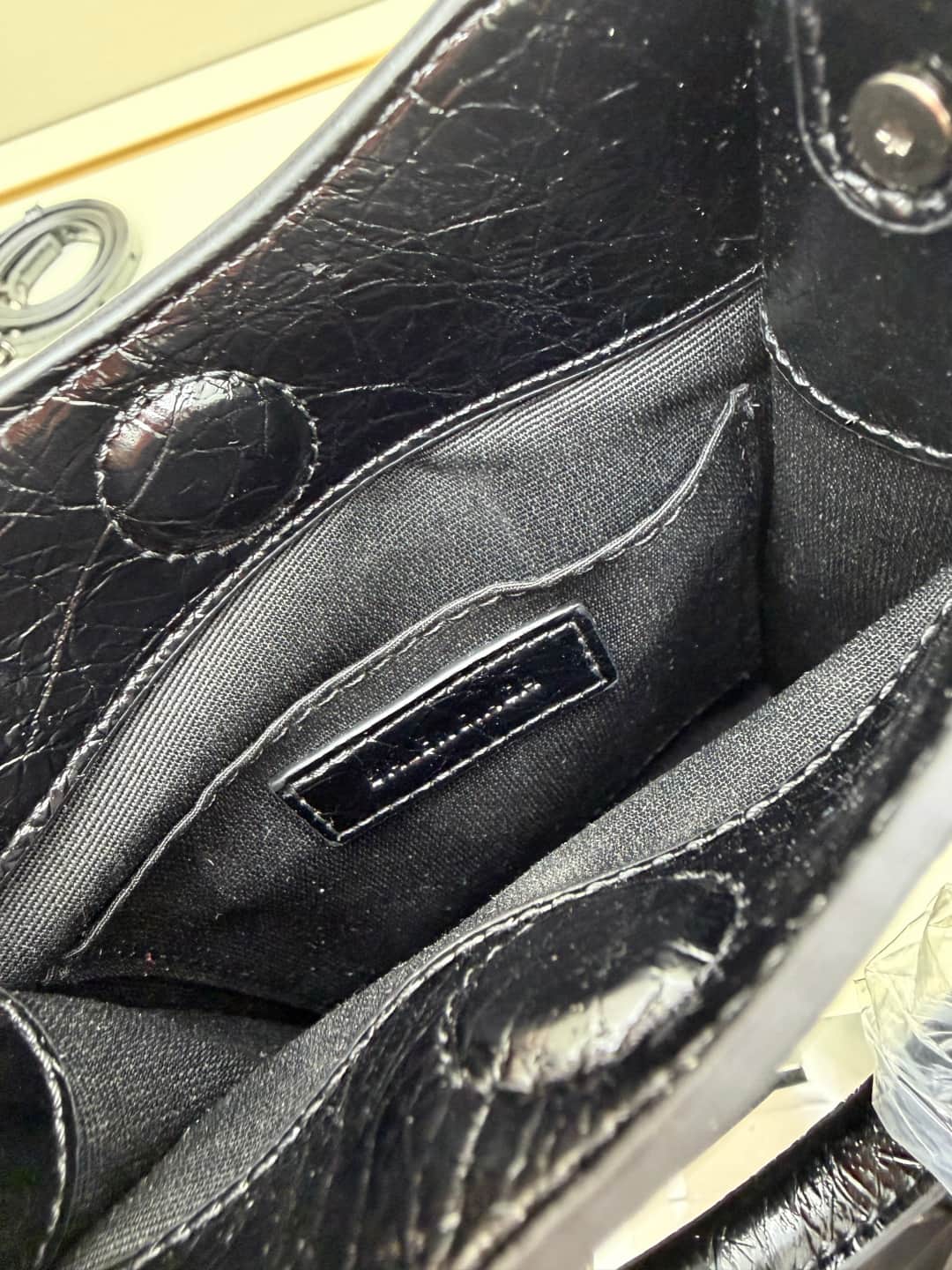 Balenciaga Le City Leather Tote Phone Holder Black High