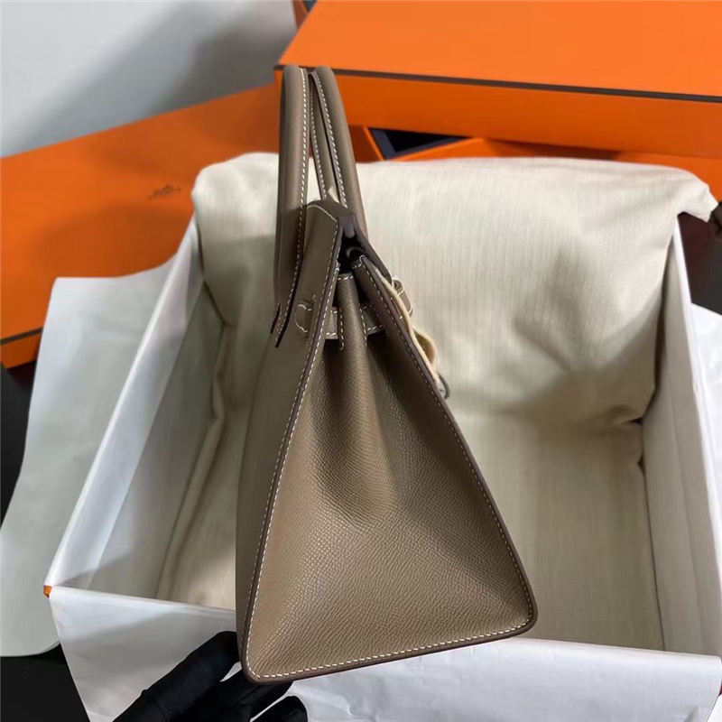 Hermes Birkin Sellier Bag Epsom Leather WAX Etoupe Gold-Metal High
