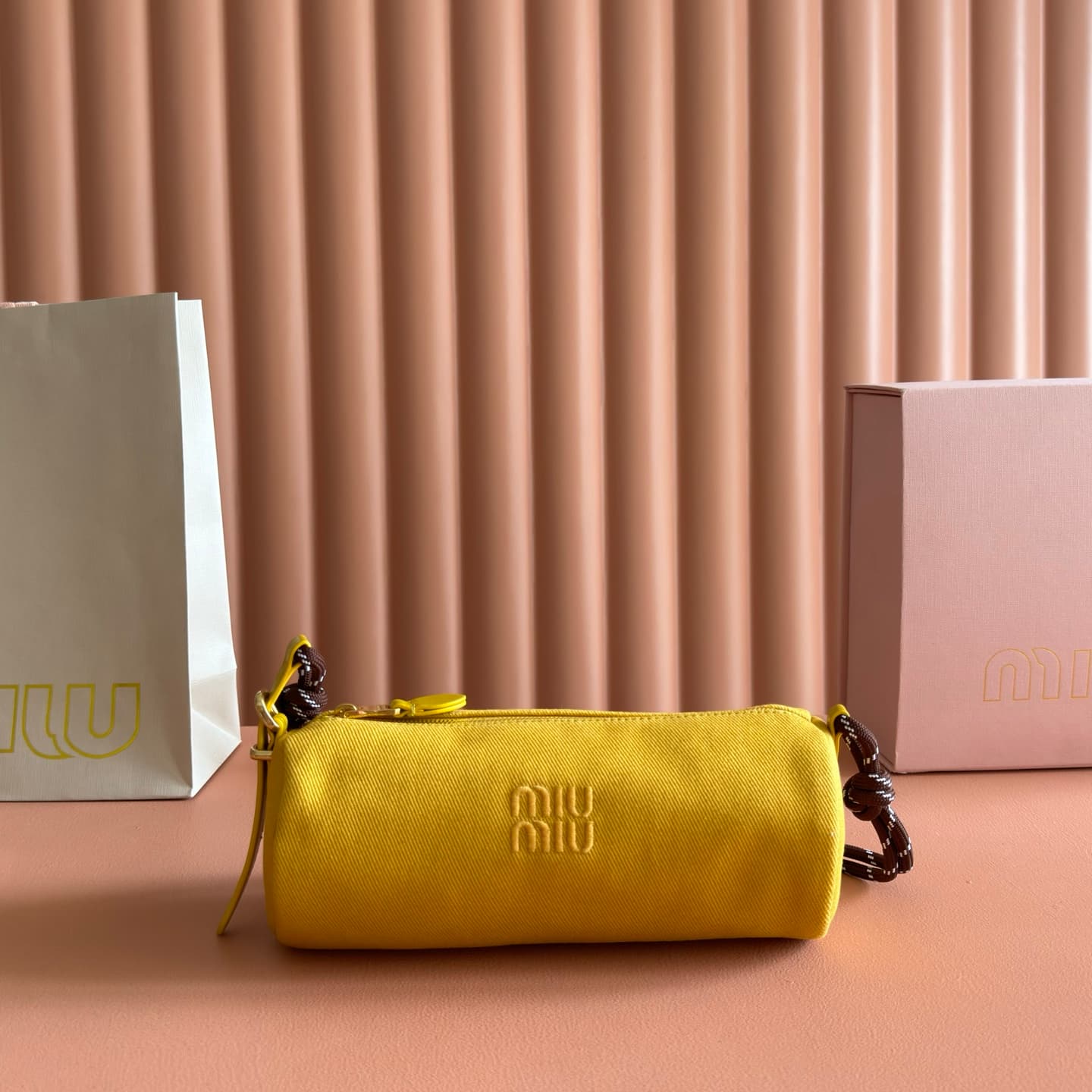 Miu Miu Gabardine pouchh Topaz/Brandy 5NE853 TOP