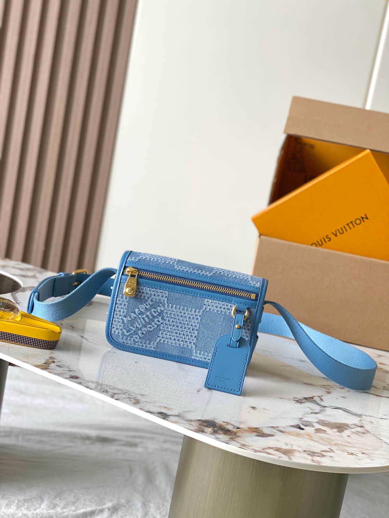 Louis Vuitton Bosphore Wearable Wallet Denim Blue Damier Denim 3D cotton canvas N00210 TOP