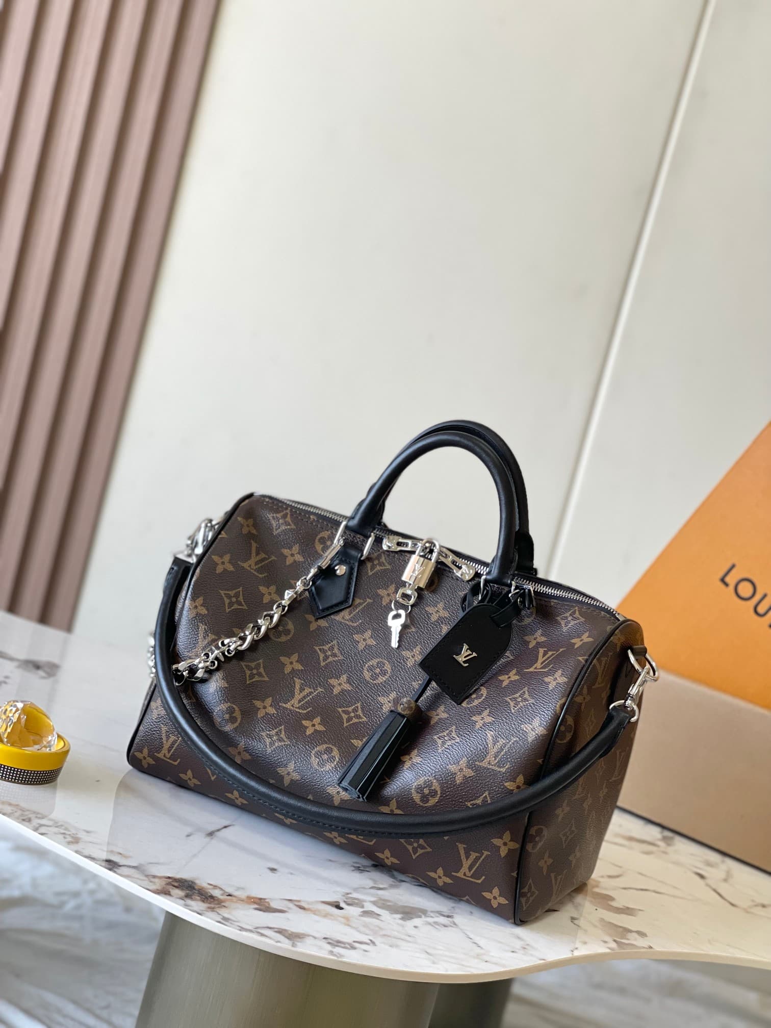 Louis Vuitton Speedy Soft 30 Dark Monogram Coated canvas Black M12243 TOP