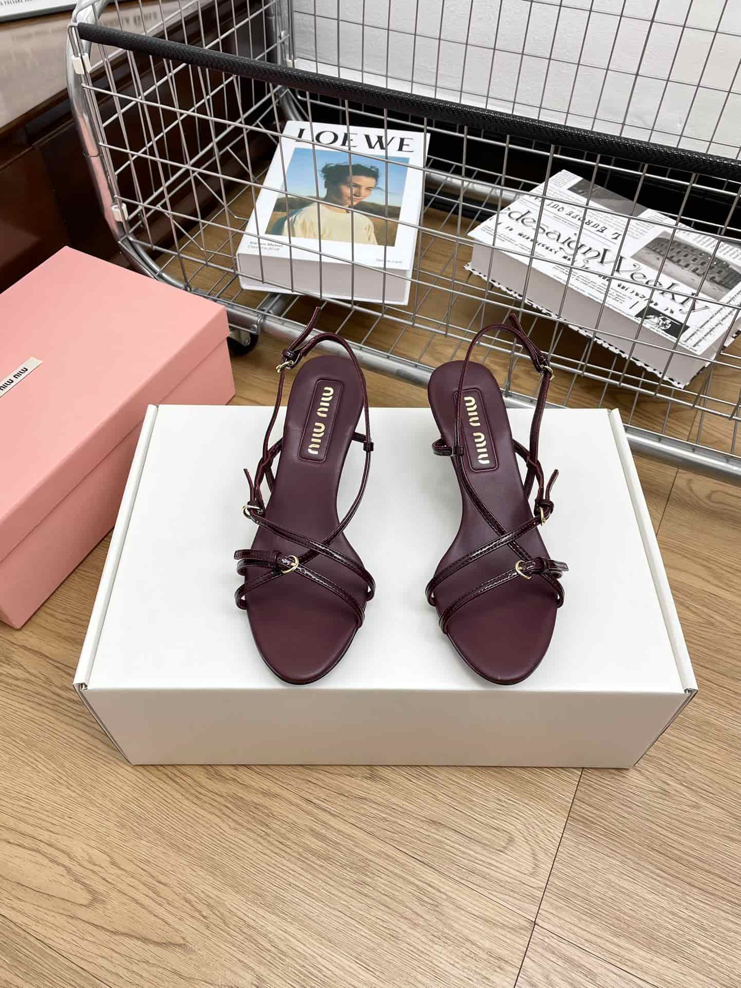 Miu Miu Patent Leather Sandal With Buckles Shoes Women