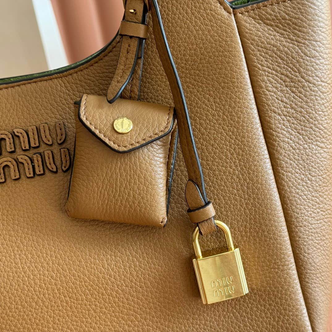Miu Miu Brown Hammered Leather Shoulder Bag 5ba304 High