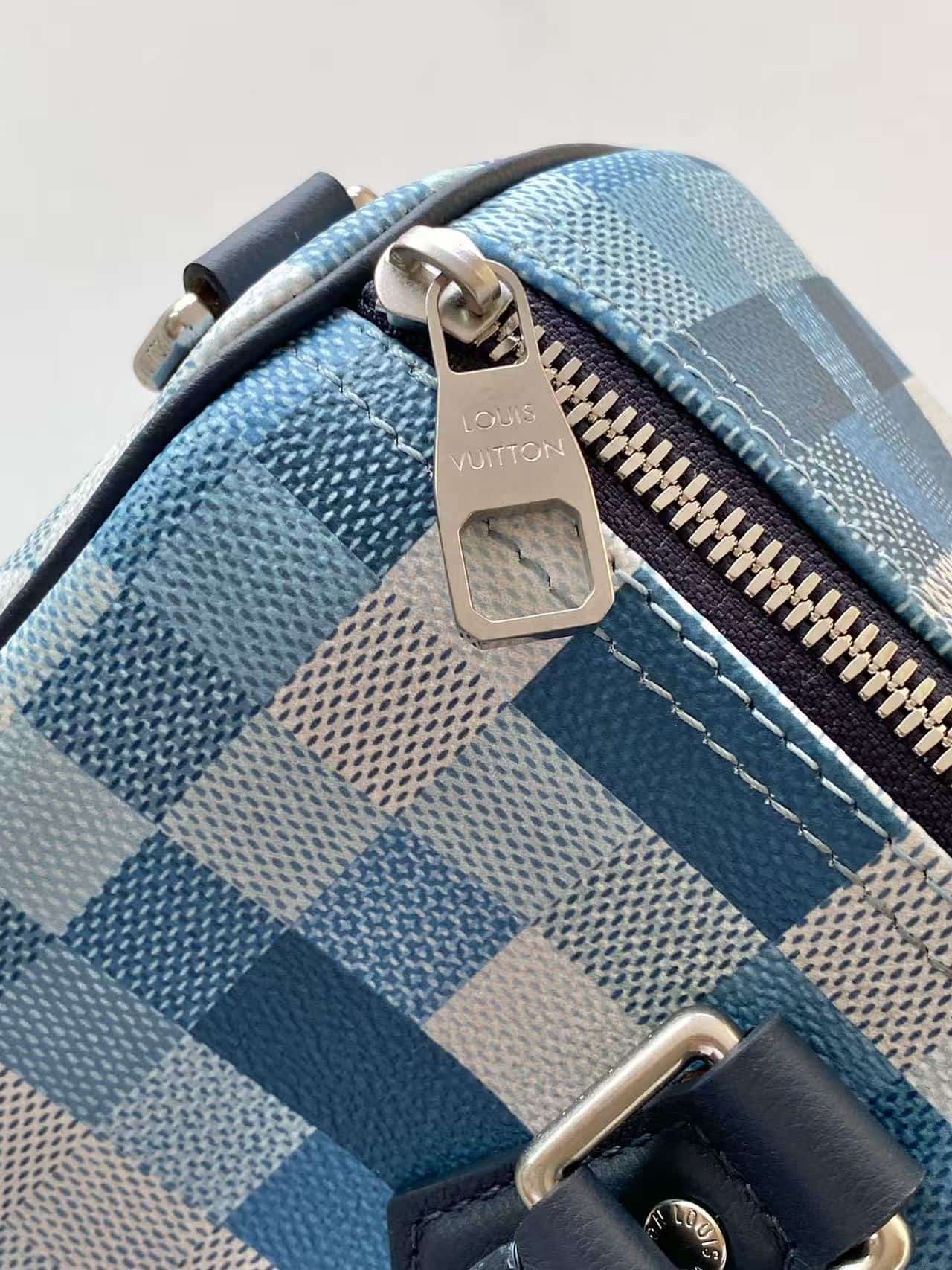Louis Vuitton Speedy 30 Bandoulière Indigo Blue Damoflage coated canvas M28978 High