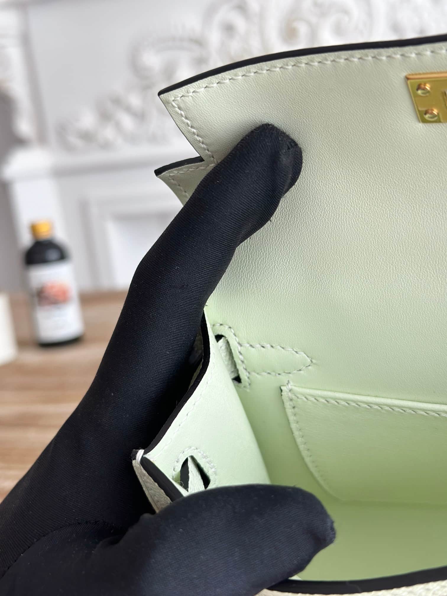 Hermes Kelly Mini II Bag Epsom Leather WAX Vert Fizz High