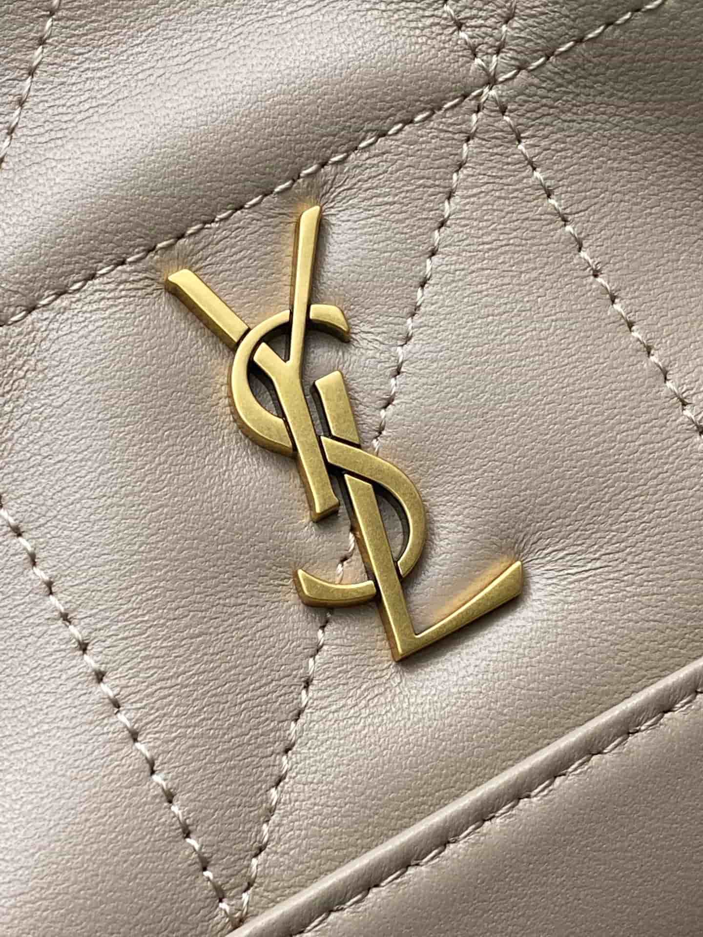 Saint Laurent Jamie Mini Leather Bucket Bag Beige Lambskin 859174 High