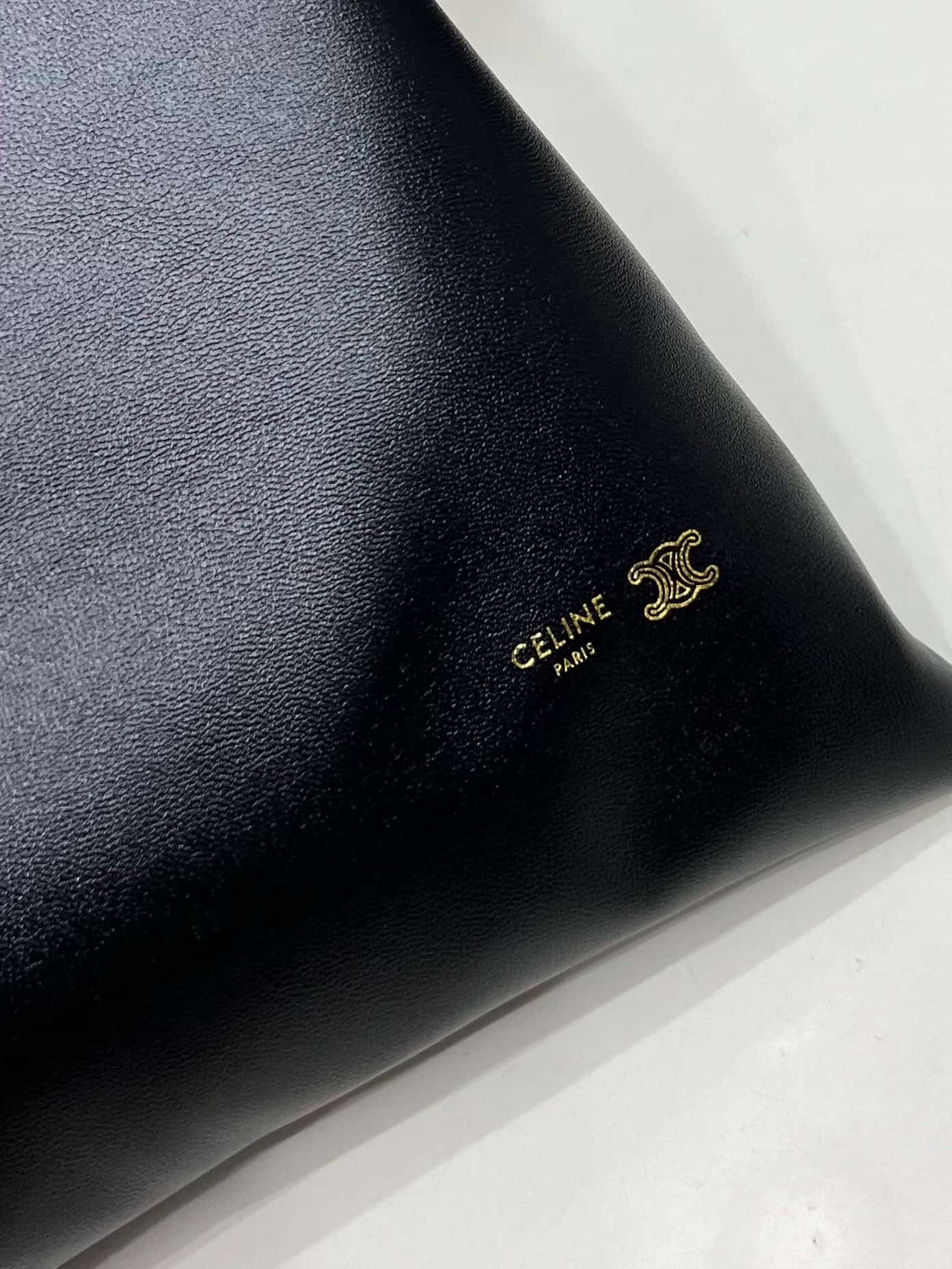 Celine SMALL CRYSTAL POUCH IN LAMBSKIN Black High