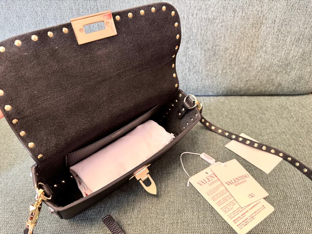 Valentino Garavani Small Rockstud Shoulder Bag Black High