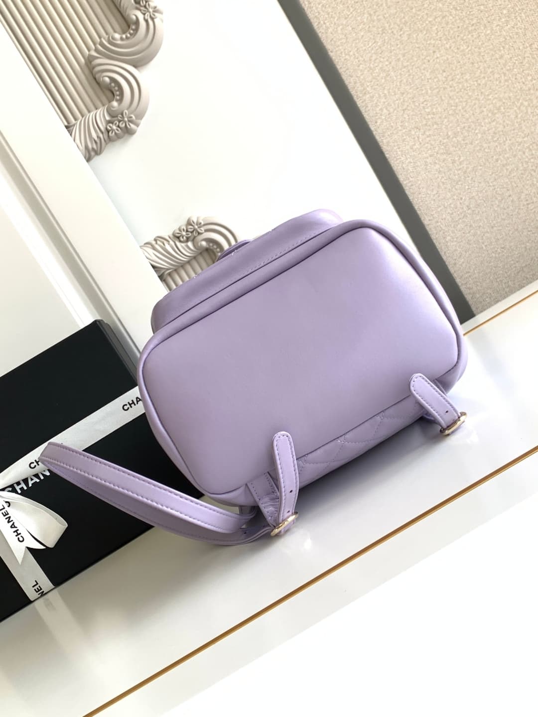 Chanel Medium Quilted Duma Backpack Lambskin AS3618 Purple A