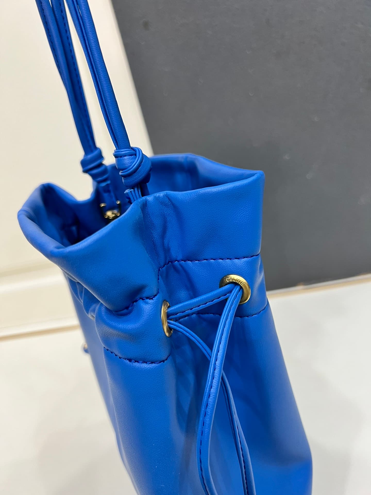 Celine SMALL CRYSTAL POUCH IN LAMBSKIN ULTRA BLUE High