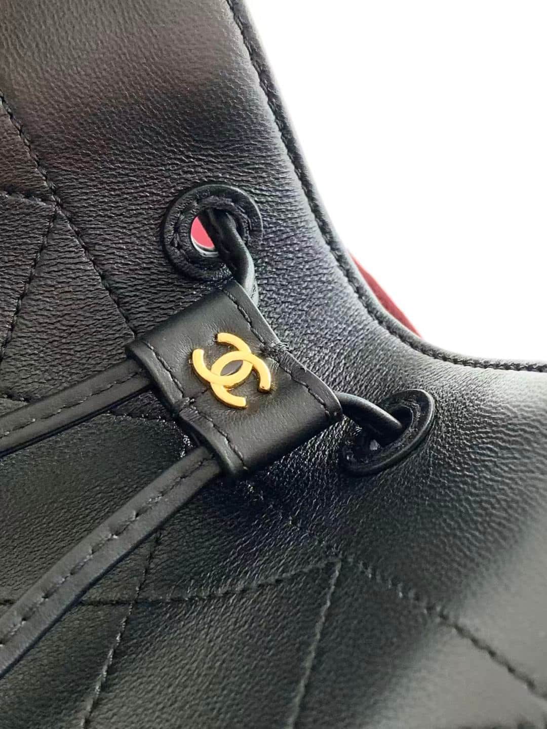 Chanel Bucket Bag Calfskin Leather & Gold-Tone Metal Black AS6584 A