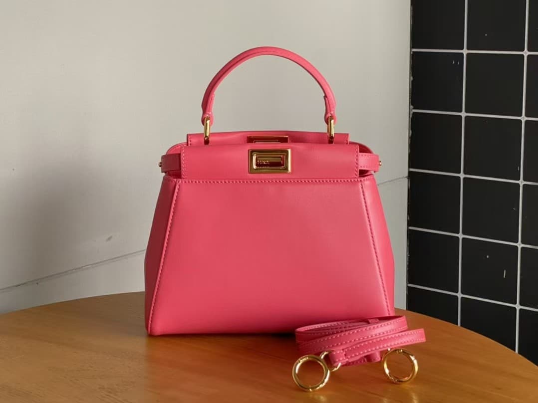 PEEKABOO ICONIC MINI leather bag Lambskin Rose Red High