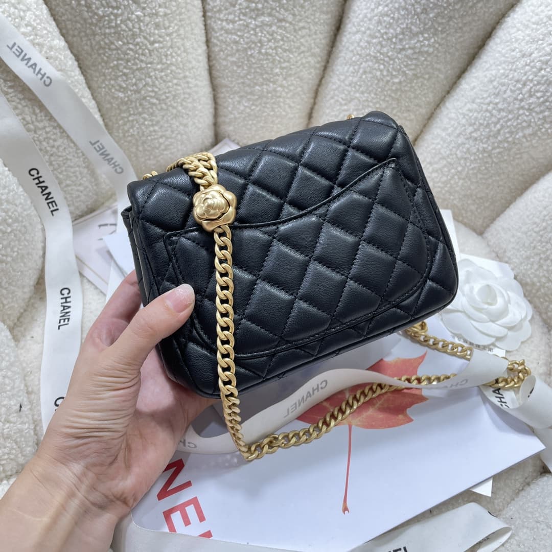 Chanel SUPERMINI FLAP BAG AS4040 Lambskin & Gold-Tone Metal Black A