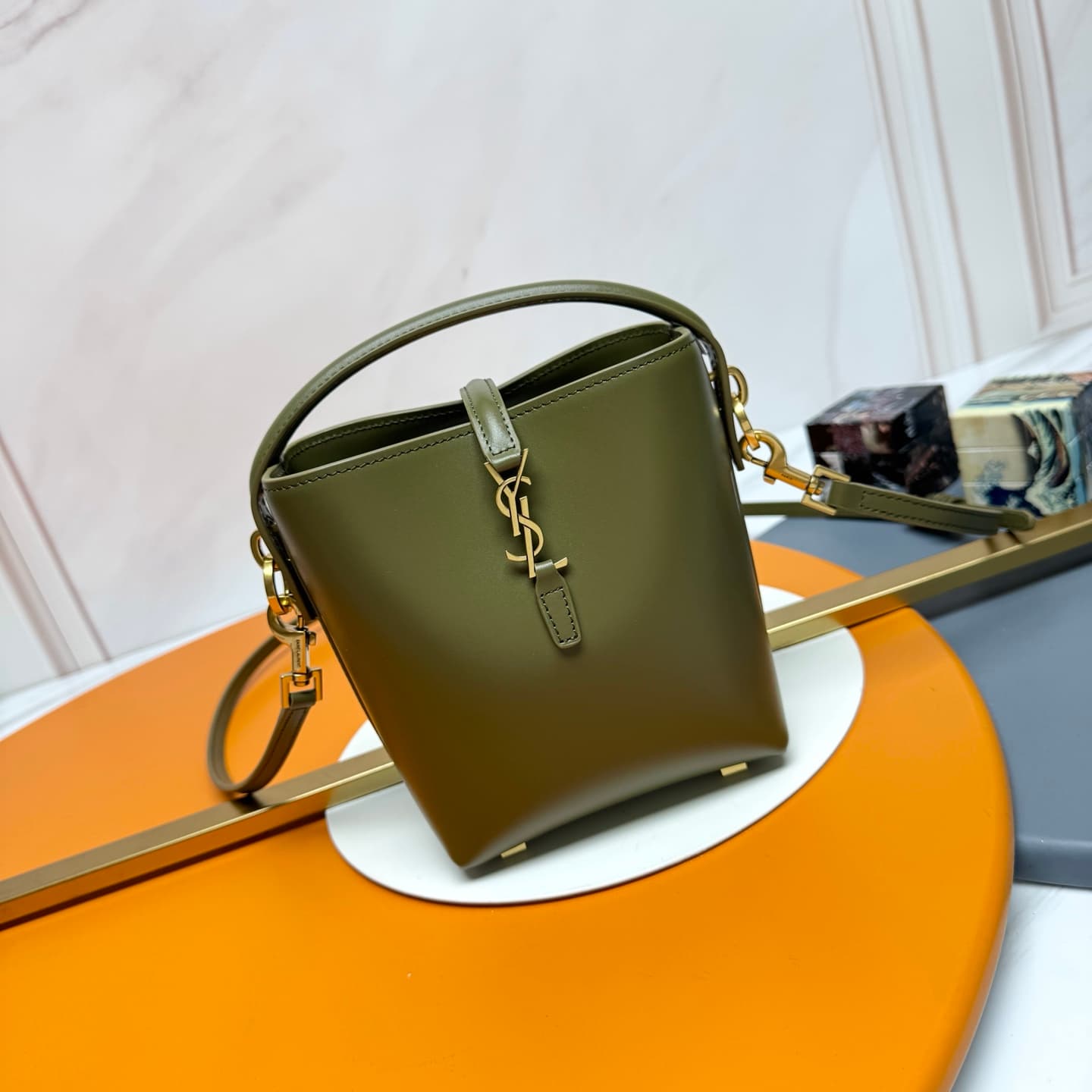 LE 37 mini in shiny leather 765870 STRONG MOSS High