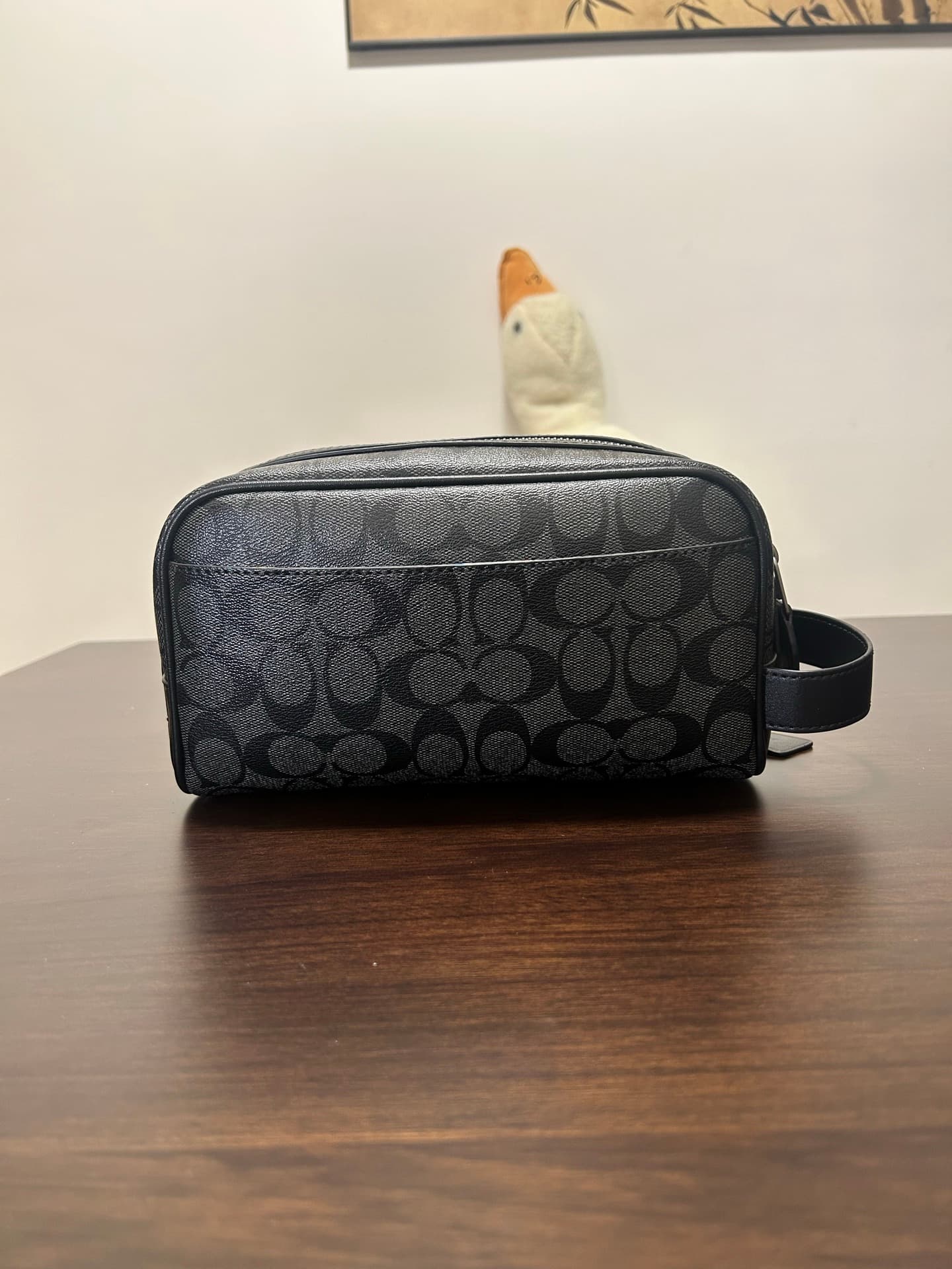 Coach Small Travel Kit in Signature Canvas in Charcoal Grey High