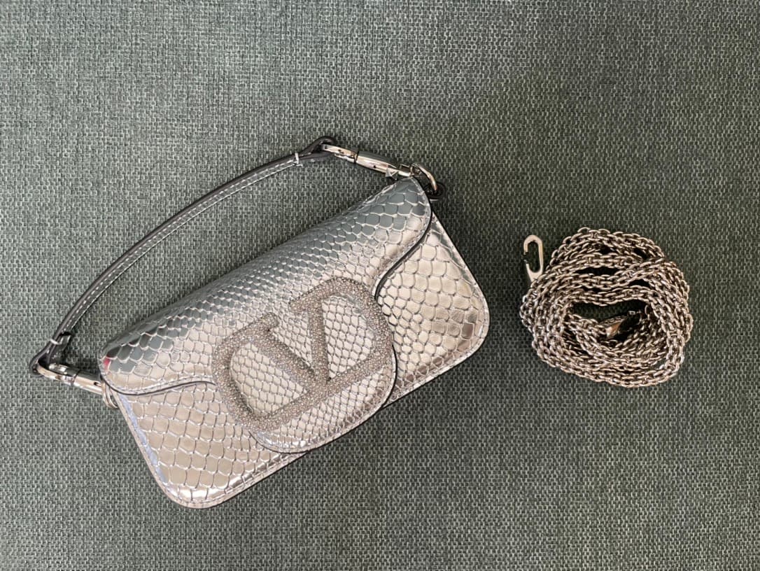 Valentino Garavani MINILOC mini shoulder bag 1133S Calfskin Silver High
