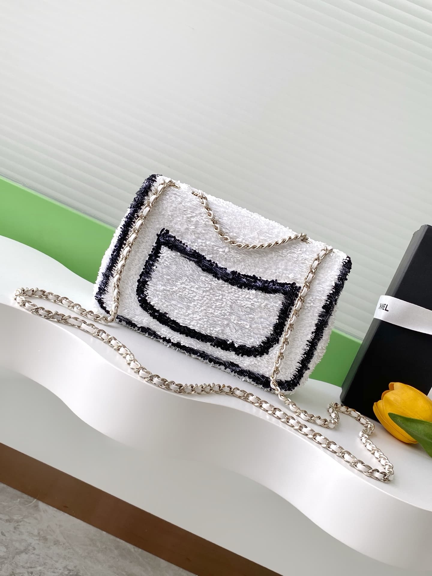 Chanel Flap Bag Sequins & Gold-Tone Metal AS4561  A