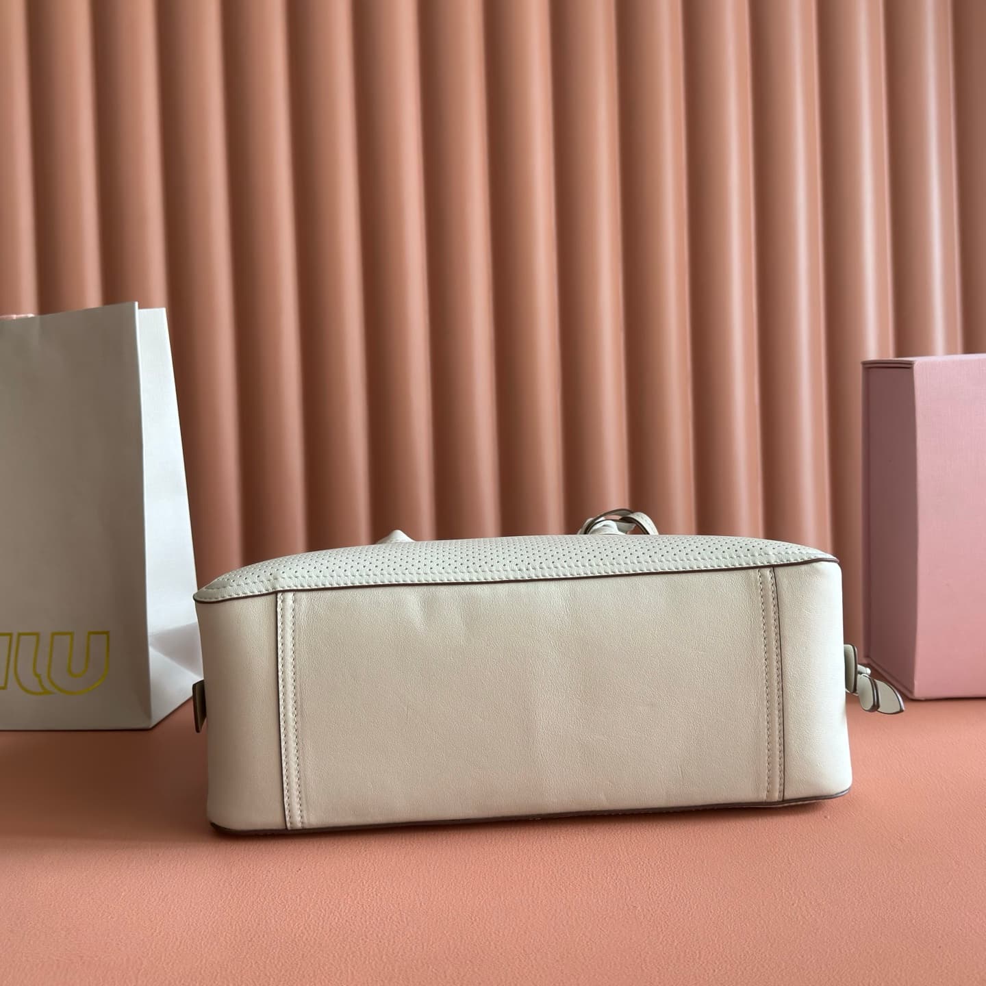 Miu Miu Vivant leather bag Chalk White 5BB199 TOP
