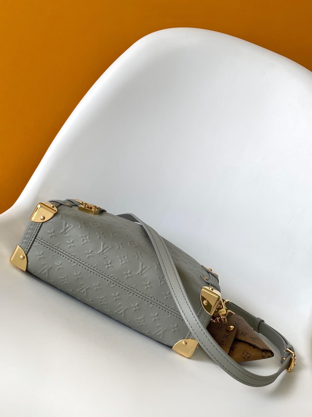 Louis Vuitton Side Trunk MM Cloud Gray Calfskin leather M25602 High