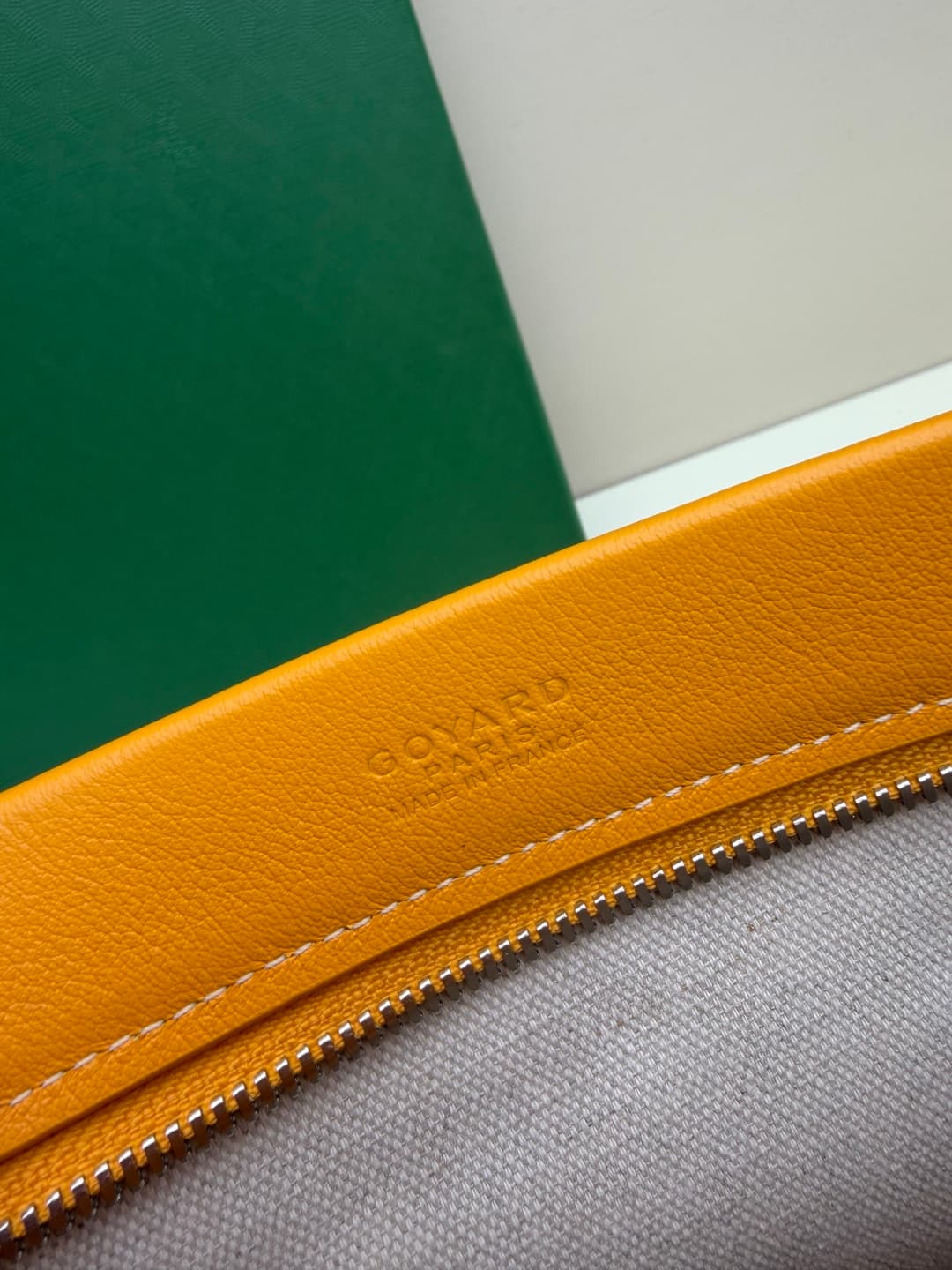 Goyard Conti pouch Goyardine canvas and Chevroches Calfskin Yellow High