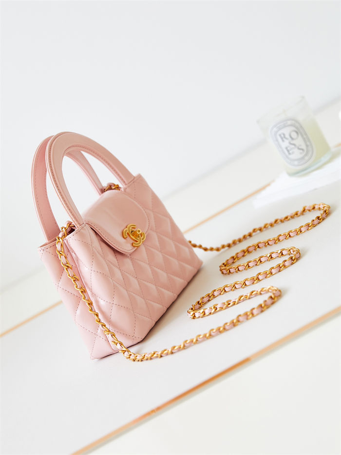 Chanel MINI SHOPPING BAG AS4416 Shiny Aged Calfskin & Gold-Tone Metal Pink A