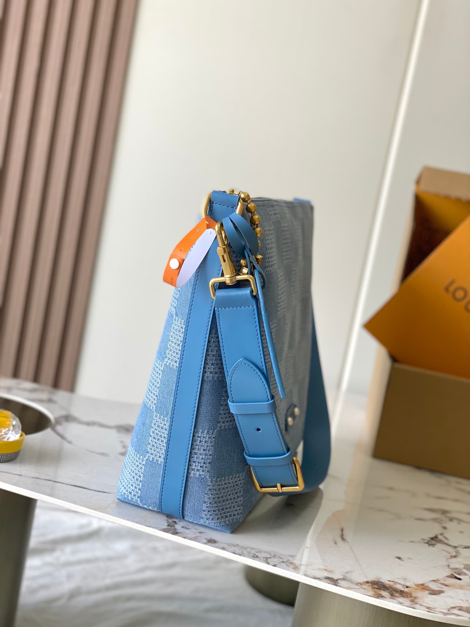 Louis Vuitton Vagabond Hobo Denim Blue Damier Denim 3D cotton canvas N00202 TOP