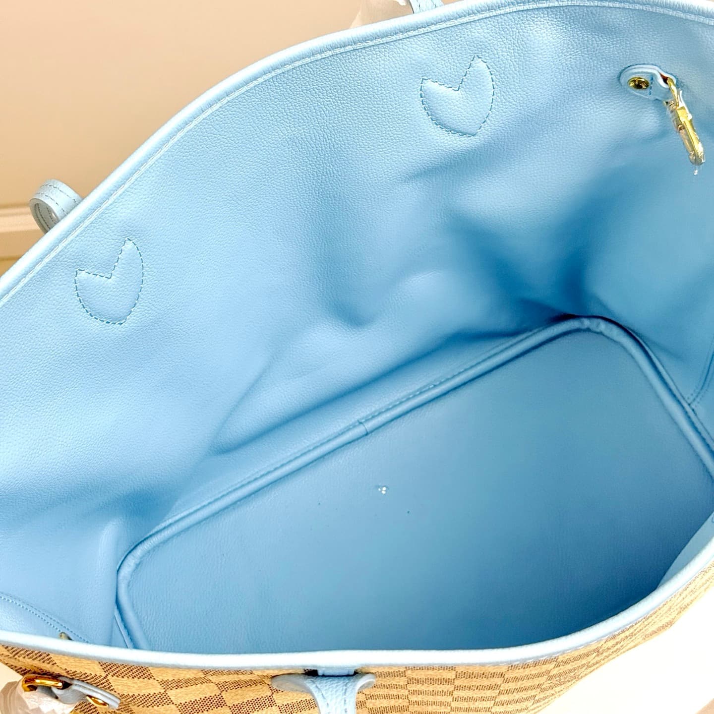 Louis Vuitton Neverfull Inside Out MM Damier Azur/Bleu Olympe Coated canvas N40946 High