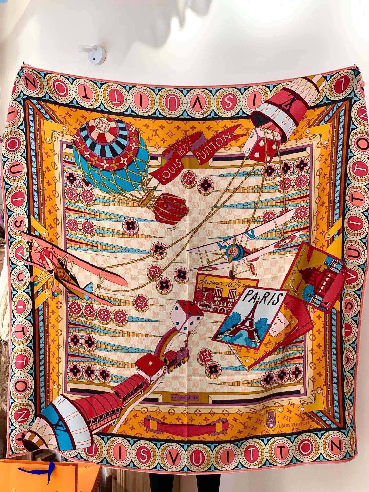 Louis Vuitton Jeu de Voyage square scarf