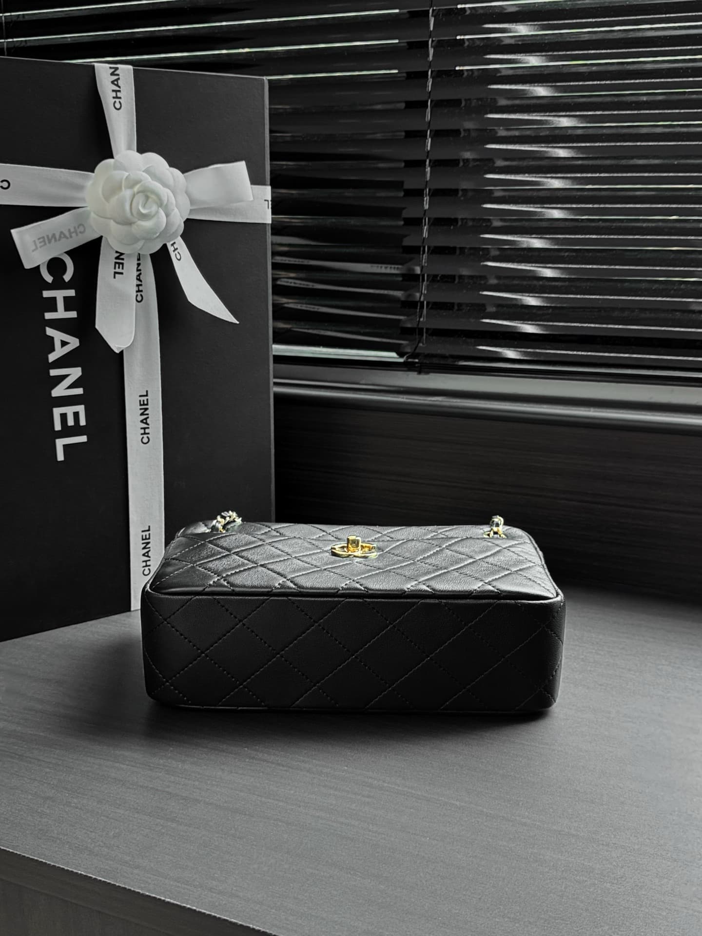 Chanel Maxi Camera Case Lambskin & Gold Metal Black AS6443 A