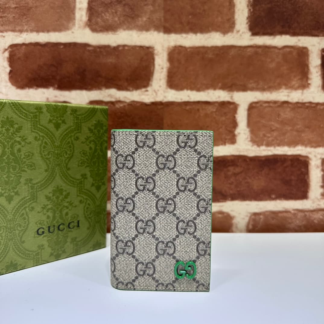 GUCCI Bi-color GG long card case 768249 Green High