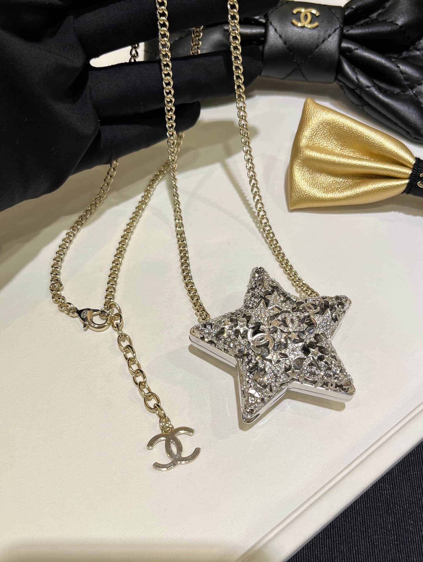 Chanel CC Star Pendant Necklace High