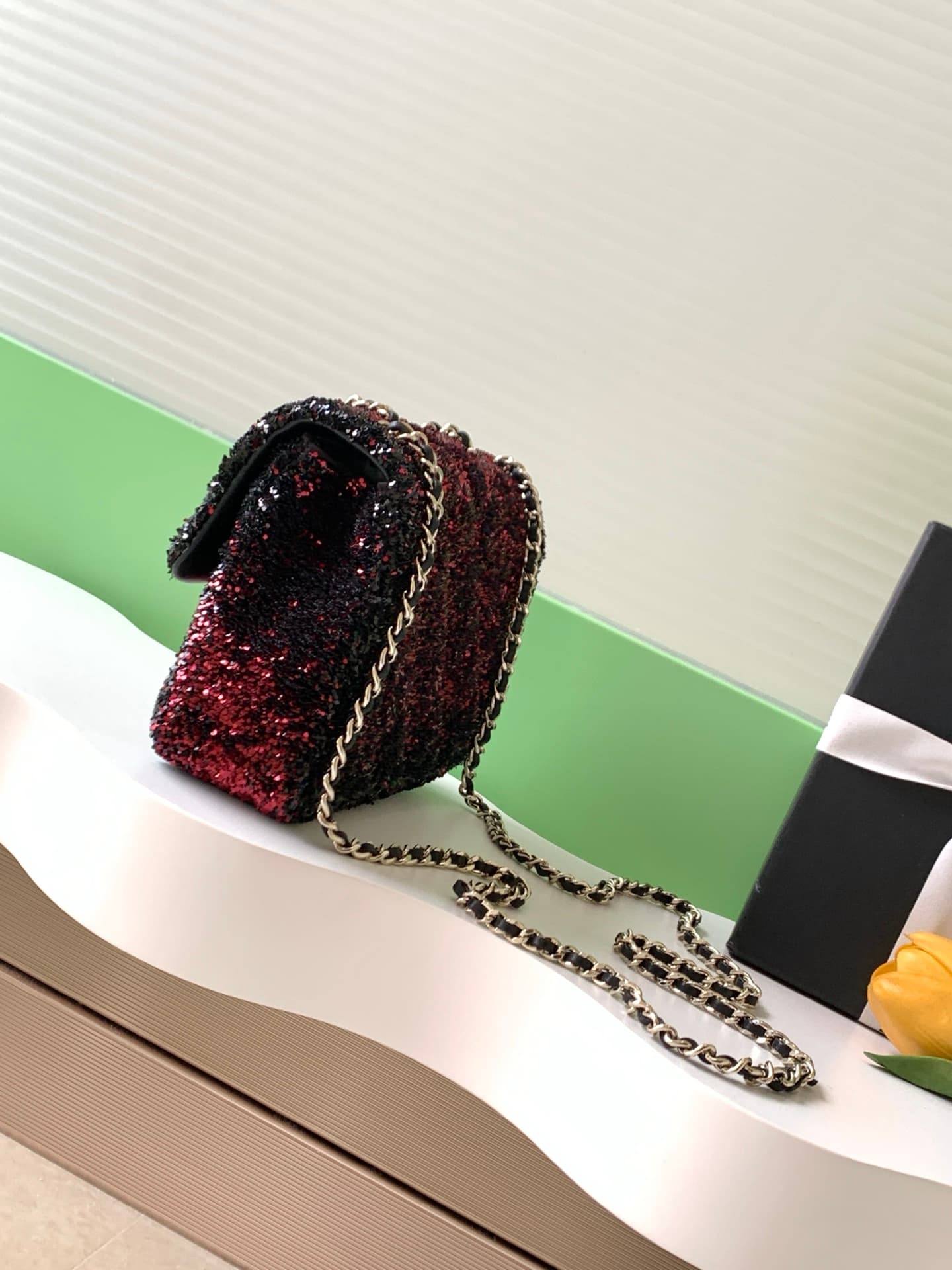 Chanel Flap Bag Sequins & Gold-Tone Metal AS4561  A