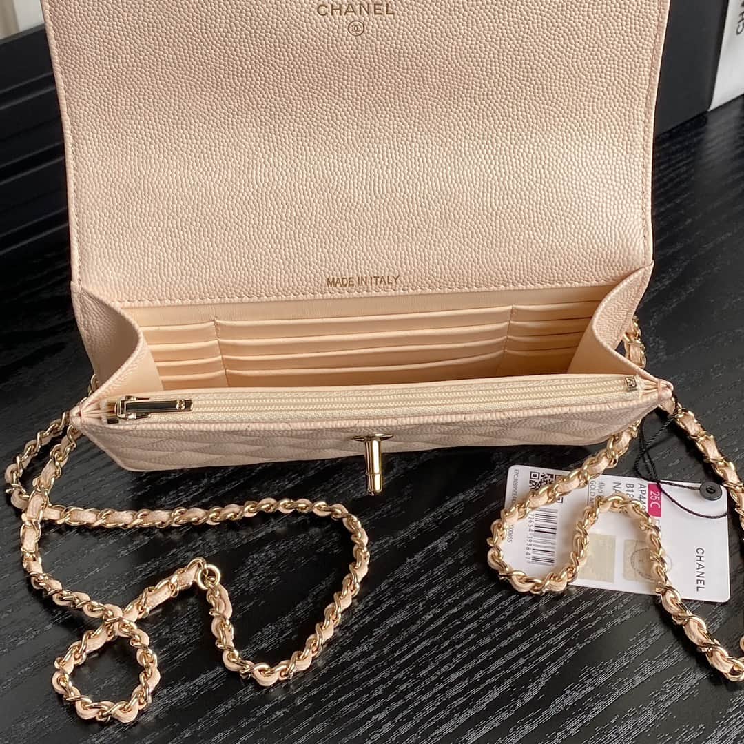 Chanel Mini Flap Clutch with Chain AP4406 Grained Calfskin & Gold-Tone Metal Cream A
