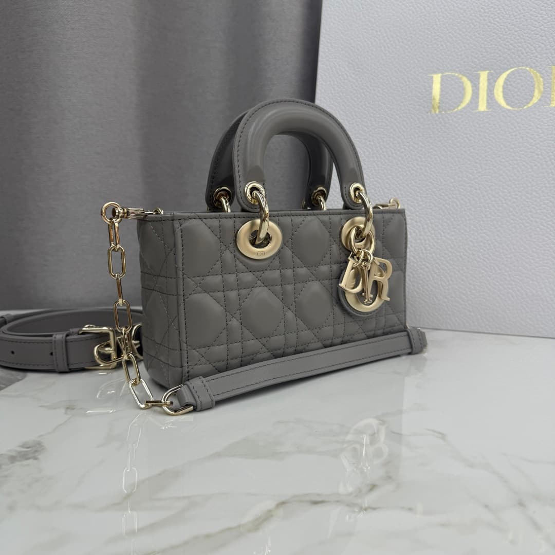 Dior Lady D-Joy Bag Grey Cannage Lambskin M0636 High