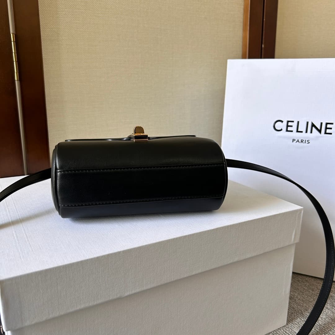 Celine Calfskin Small 16 Bag in Black High