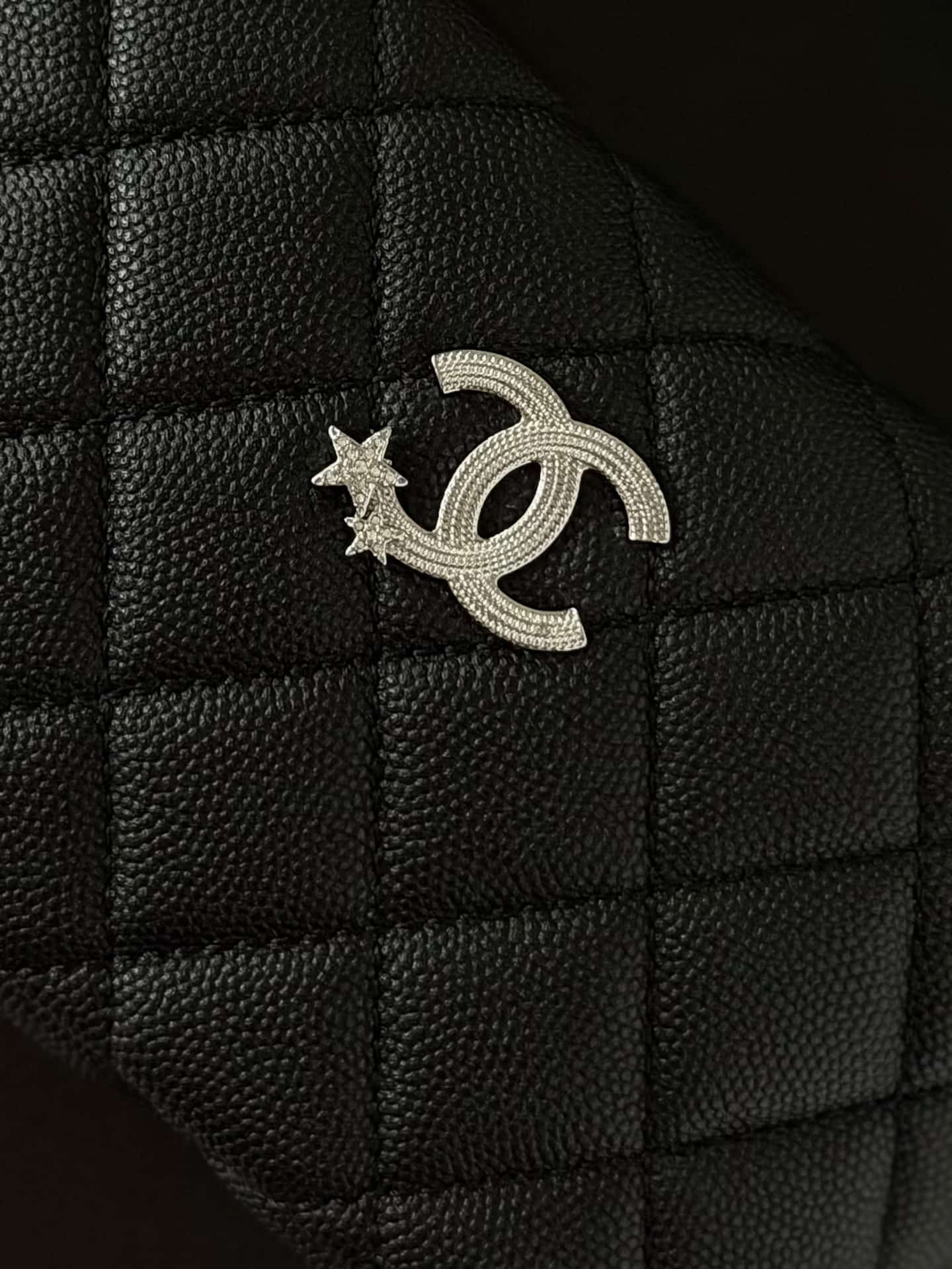Chanel 25B hobo bag Caviar Calfskin& Silver-Tone Metal AP3387 Black A