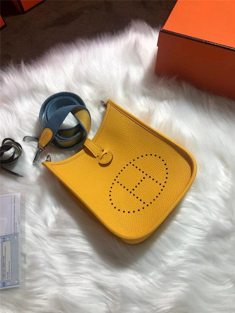 Hermes Evelyne III TPM Mini Bag Calfskin In Yellow High