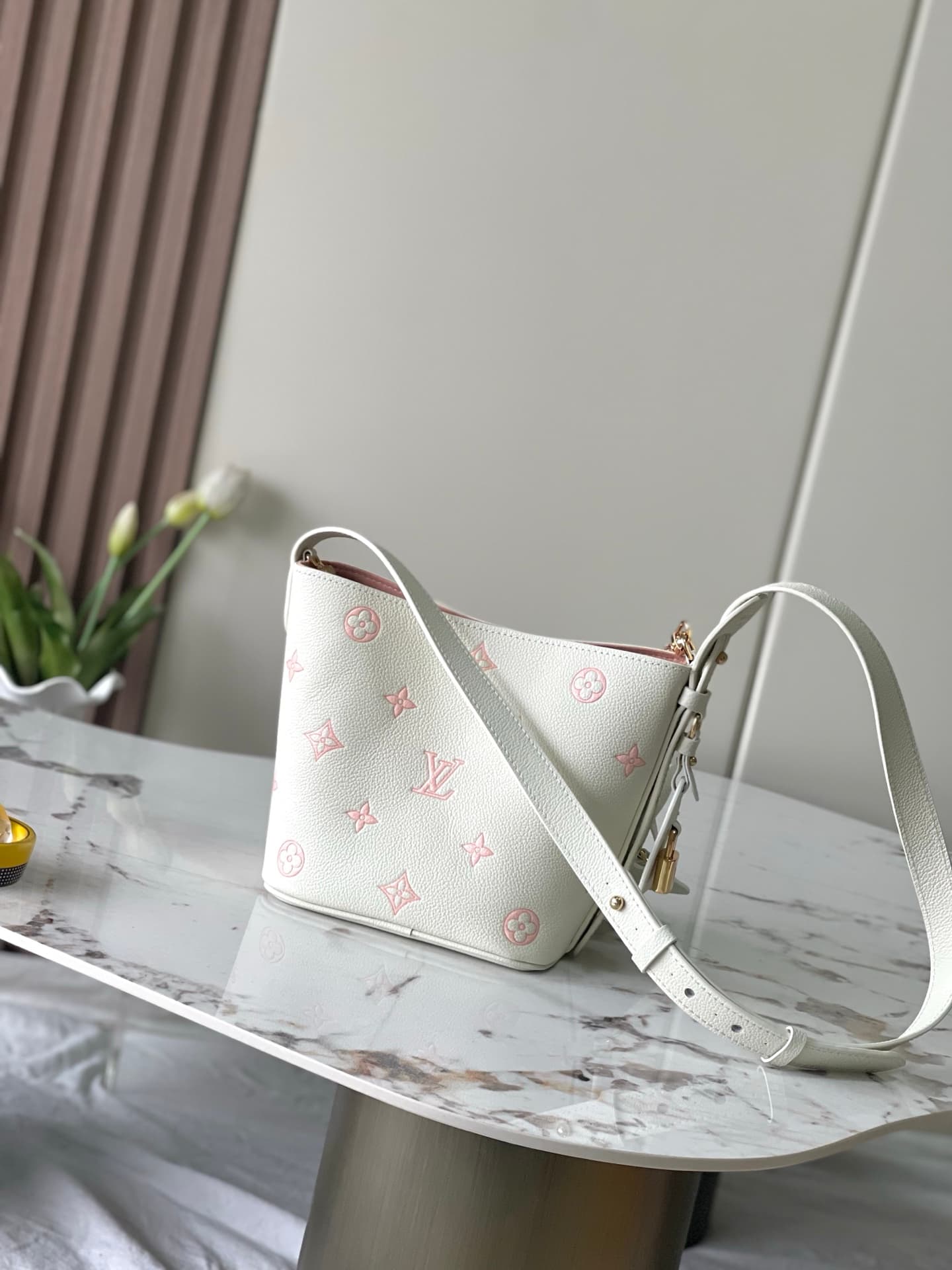 Louis Vuitton All In BB Milky White/Peach Cowhide leather M28315 High