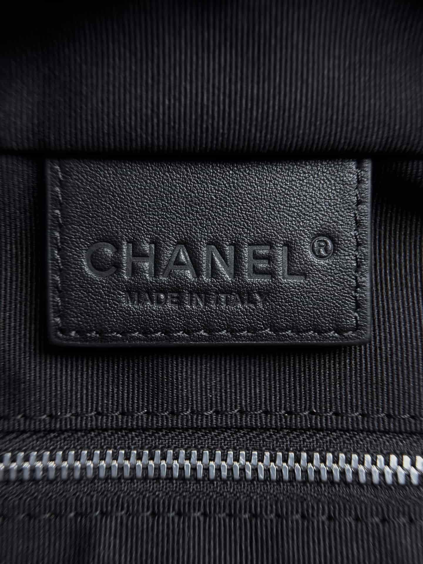 Chanel Large Zipped Pouch Suede Calfskin & Silver-Tone Metal AP5267 Beige A