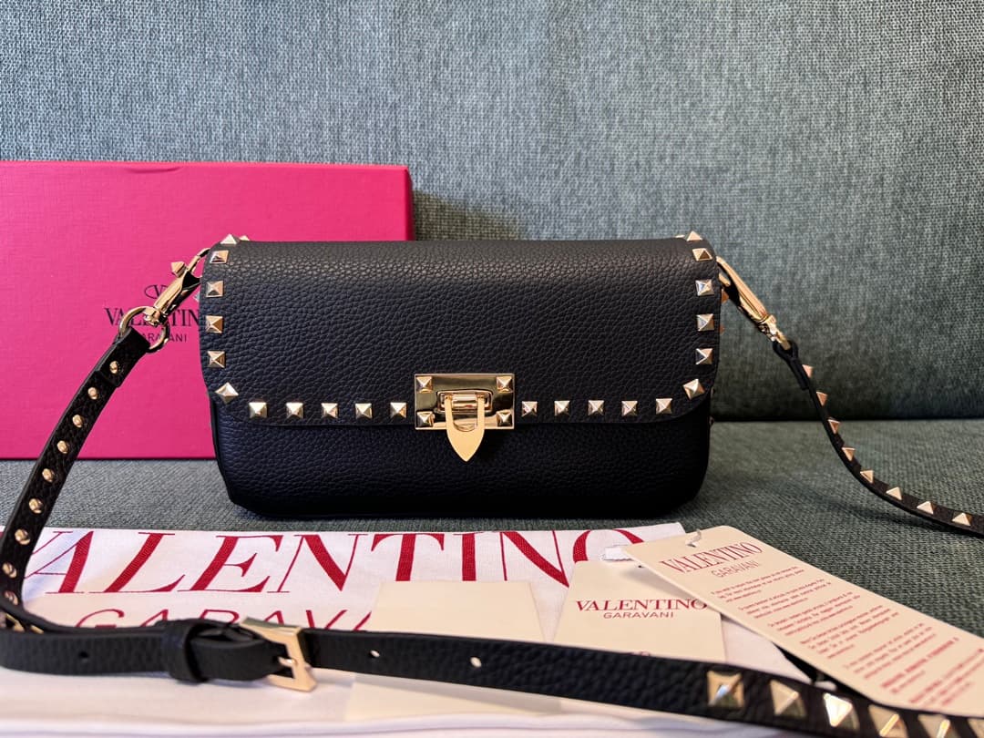 Valentino Garavani Small Rockstud Shoulder Bag Black High