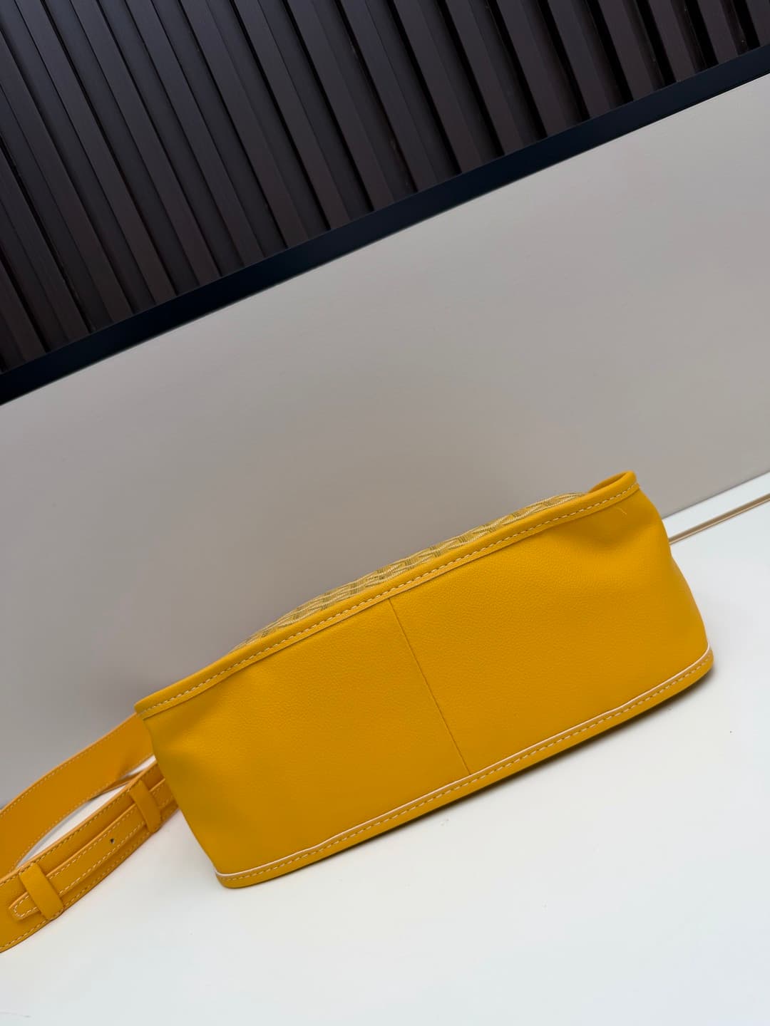 Goyard Musette PM bag in yellow Goyardine canvas Mid