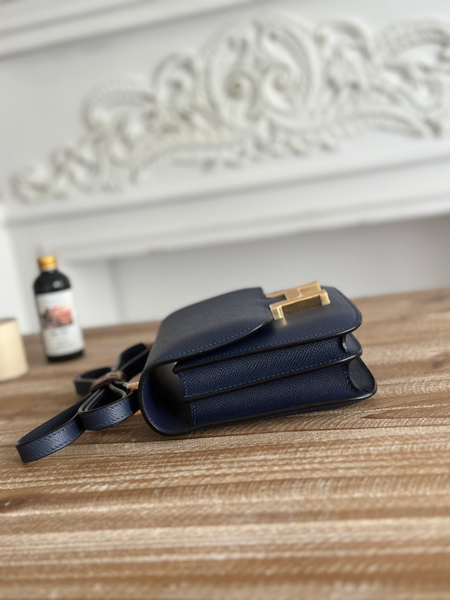 Hermes Mini Constance 18cm Epsom Bag WAX Bleu Saphir High