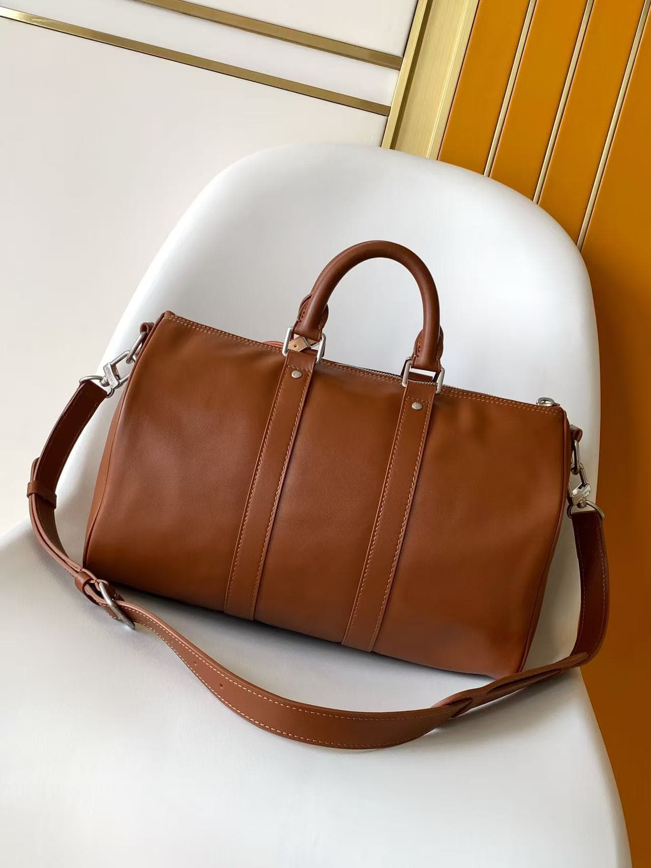 Louis Vuitton Keepall Cargo Bandoulière 35 Caramel Calfskin leather M28100 High