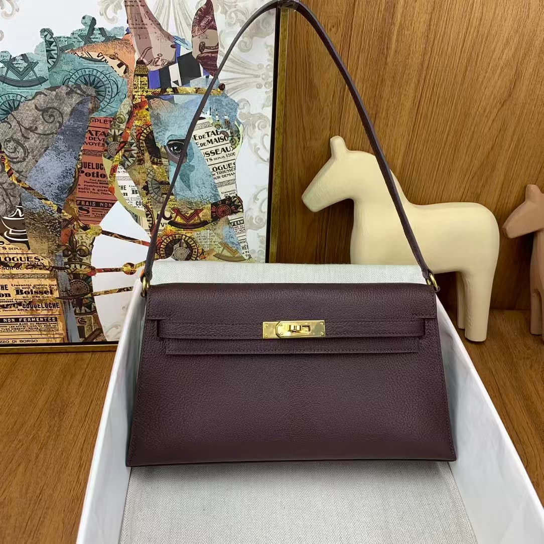 Hermes Kelly Elan 27cm Goatskin Gold-Metal WAX High