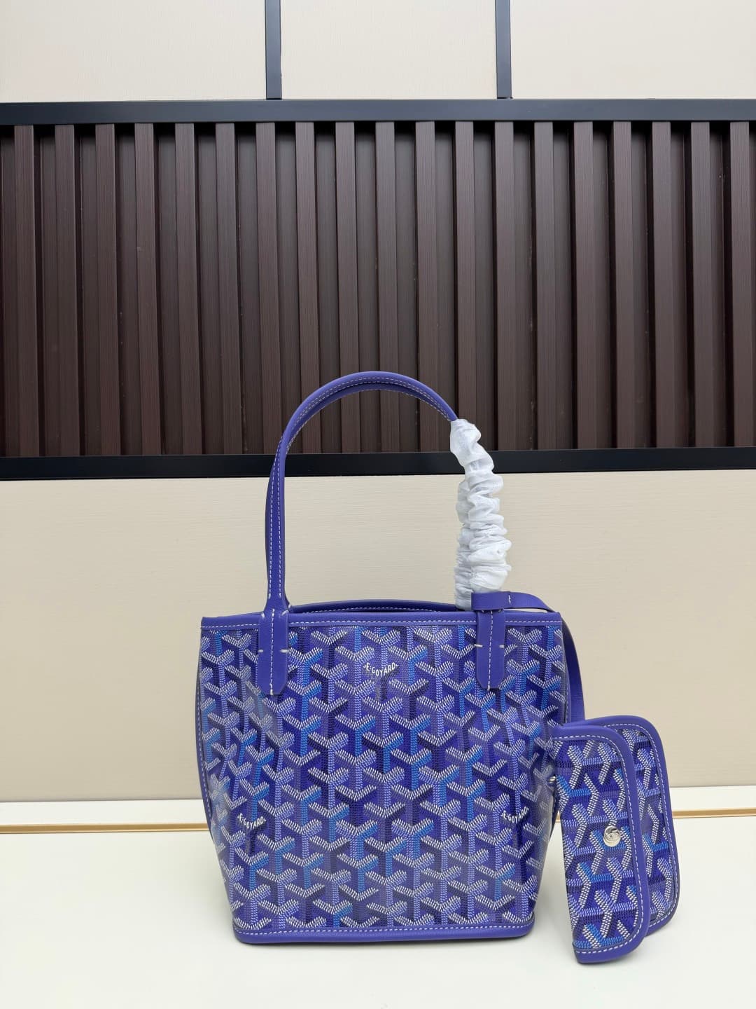 Goyard Anjou Mini Bag in blue Goyardine canvas Mid