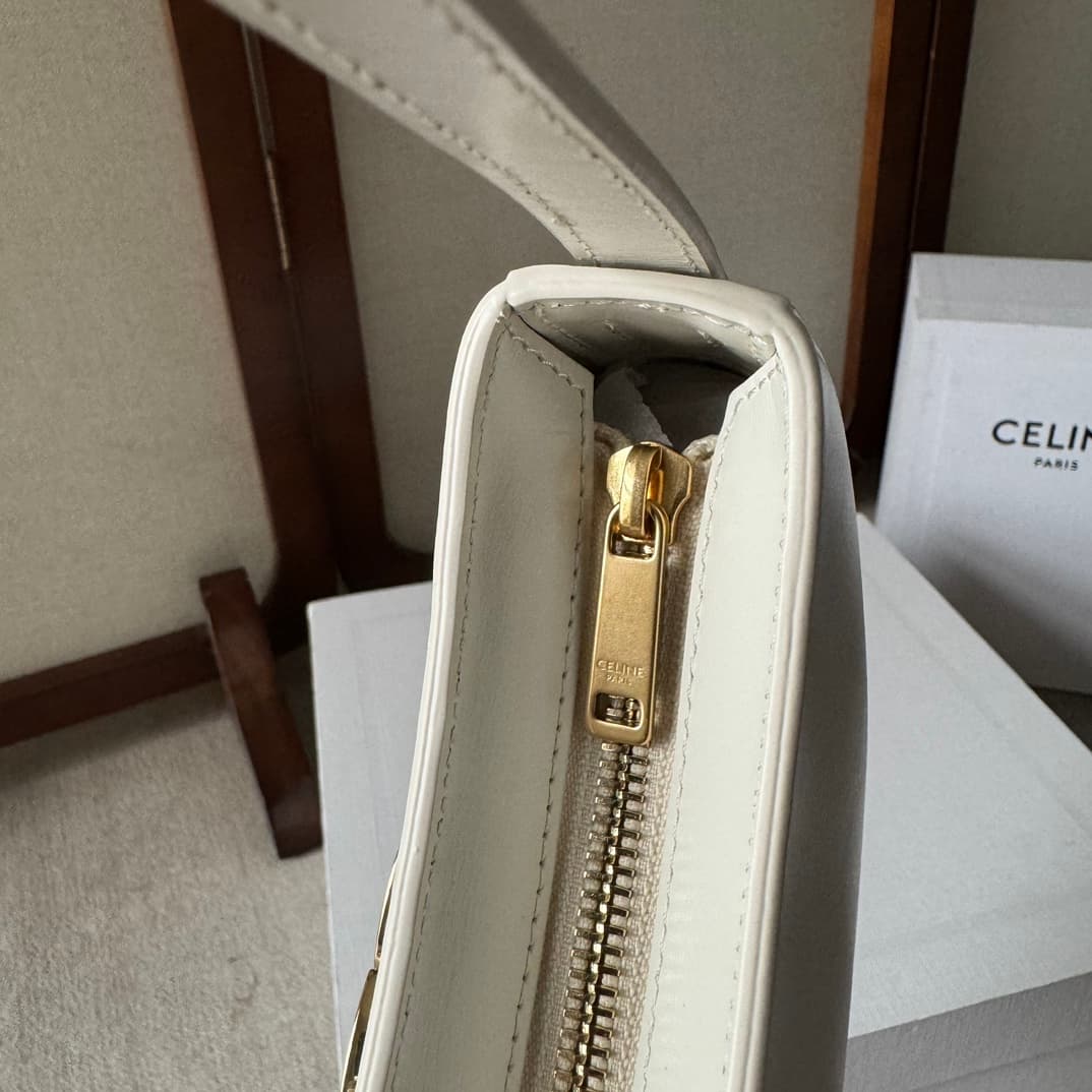 Celine Tilly Bag in White Shiny Calfskin High